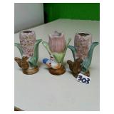Occupied Japan miniature Bud vases approximately