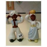Occupied Japan Aladdin and his friend figurines