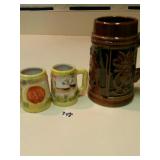 Occupied Japan beer stein Brown ceramic measuring
