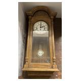 Wooden wall wind up clock 30"x14" ridgeway