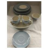 Blue and white China set