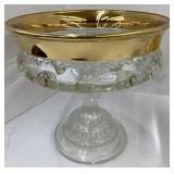 Gold trimmed clear glass candy dishes