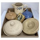 Pottery chestnut roaster, soup bowls and more