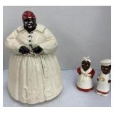 Black Americana cookie jar and salt and pepper