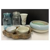 Lot of jars, vase and bowls