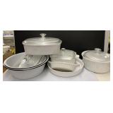 Casserole dishes, small pitcher and bowls