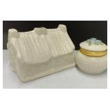 Candle holder and porcelain trinket box