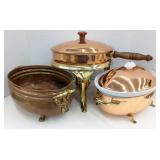 Vtg Copper Chafing Dish & Serving Dishes