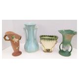Vtg Ceramic Vases incl Roseville Flower, Weller