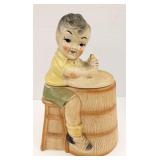 Vtg Regal China? Butter Churning Boy Ceramic