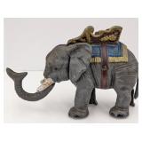 Vtg Cast Iron Elephant Coin Bank, 5" H