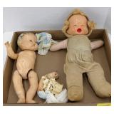 Vtg Composition Dolls incl 3 Face & Various