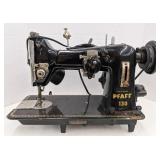 Vtg Pfaff 130 Sewing Machine & Supplies