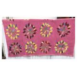 Pink Hand-stitched Quilt 80 x 65 in