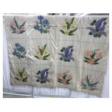 Flower Pattern Quilt 80 x 65 in