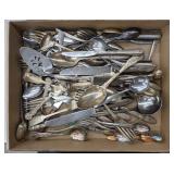 Flat of Mixed Silverware & Serving Utensils