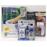 Conair Paraffin Spa, Homedics Beauty Brush & Lens
