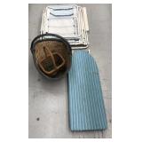 Lot includes ironing board, lawn chairs and 2