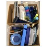 Lot of assorted plastic dishes including cups and