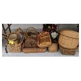 Lot of Wicker and Woven Baskets