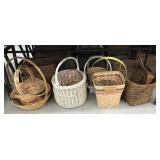 Large lot of wicker baskets