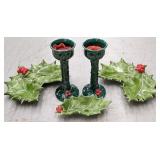 Lefton and Mallory Candle Sticks and Candy Dishes