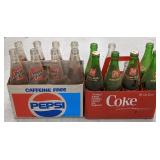 Pepsi Free Bottle Carrier and Bottles and Coke