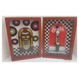 Soda shop shadow boxes 14" x 10".