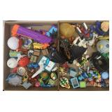 Flats of toys including Pokémon, Minecraft and