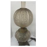 Vintage Hurricane style table lamp, 26" H.