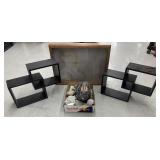 Lot of various items including shadow box 17 1/2"