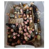 Tote of Small Liquor Bottles