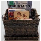 Woven Basket w/ Coffee Table Books