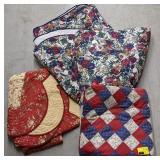 Lot of various quilts