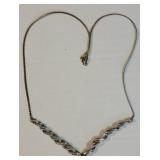 Sterling and diamond necklace weighing 8g and 18"