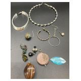 Assorted jewelry not pair of earrings,choker, and