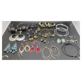 Assorted costume jewelry earrings all matches
