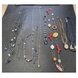 Costume jewelry necklaces sizes ranging from 40"