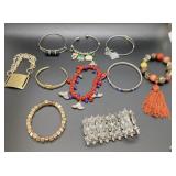 Assorted costume jewelry bracelets