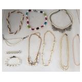 Lot of faux pearl costume jewelry necklaces