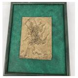 Metal sculpture picture
Artist signed 
15"x12"