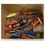 Box of assorted screw drivers