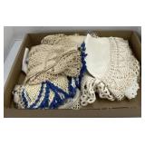 Assorted vintage crocheted doilies