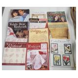 Assorted books on quilts, stained glass and more