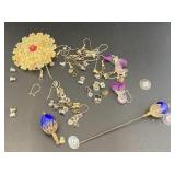 Broken jewelry and earring backs