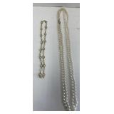 Pearl necklaces 
52"
18"
Costume jewelry