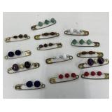 Decorated safety pins