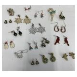 Assorted Christmas earrings 
Costume jewelry
