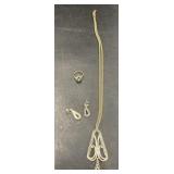 Necklace with earrings and a ring necklace size