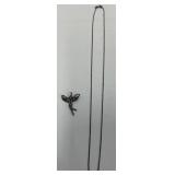 Sterling necklace and angel charm 
20"
3.5